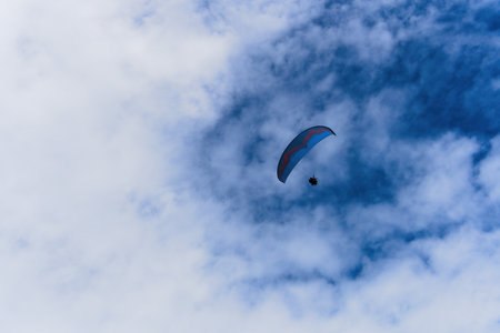 Para motor in the beautiful sky. Extreme sports conceptの写真素材