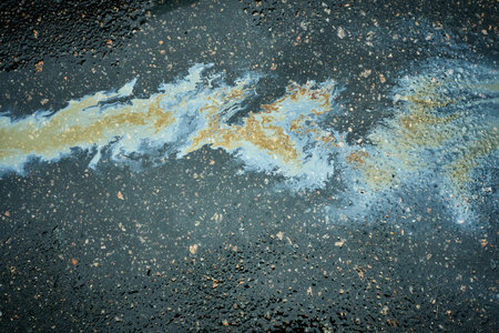 Paint on the asphalt as a background. Close-up.の写真素材