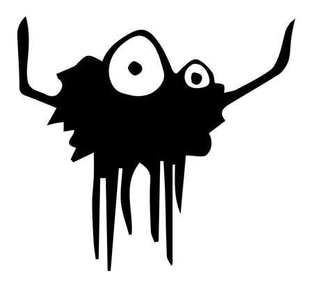 Funny spiders. Vector image of a funny cartoon spider raising its paws up like a prophetのイラスト素材