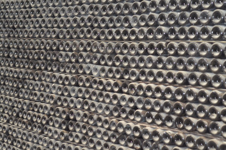Maturing in dusty champagne bottles in wine cellars Winery in the village of Abrau Durso Krasnodar,...