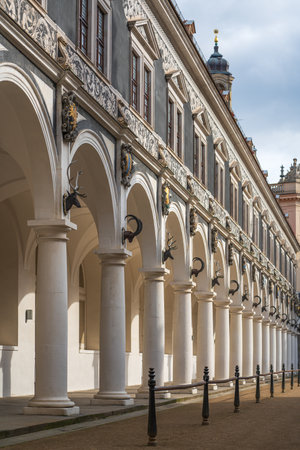 Dresden. Saxony. Germany. October 11, 2020. Stahlhof in Dresden is long courtyard used for major equestrian tournamentsの写真素材