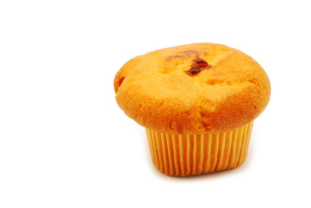 Cake with chocolate isolated on white backgroundの写真素材