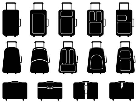 Set of different luggage illustrated on whiteのイラスト素材