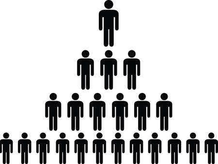 Human pictogram pyramid illustrated on whiteのイラスト素材