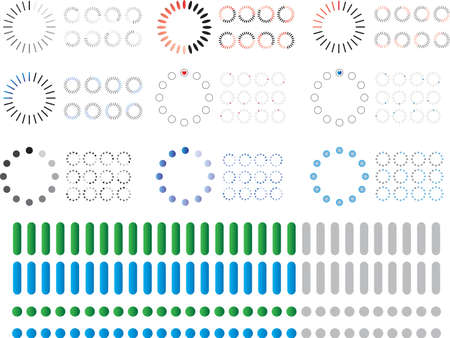 Set of modern preloaders and progress loading barsのイラスト素材