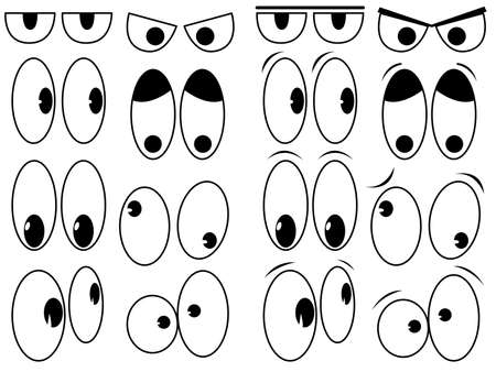 Set of eyes illustrated on whiteのイラスト素材