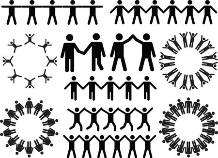 Set of people doing stuff illustrated on white backgroundのイラスト素材