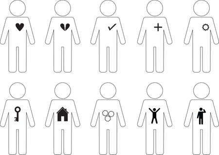 Set of active human pictogram icons illustrated on white のイラスト素材