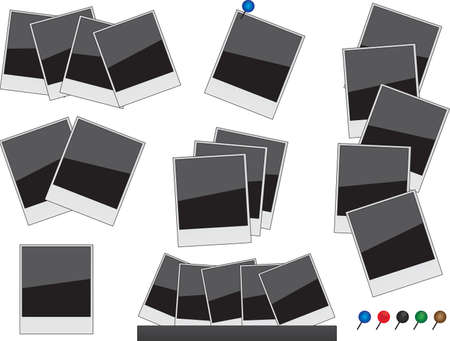 Set of photo frames illustrated on white backgroundのイラスト素材