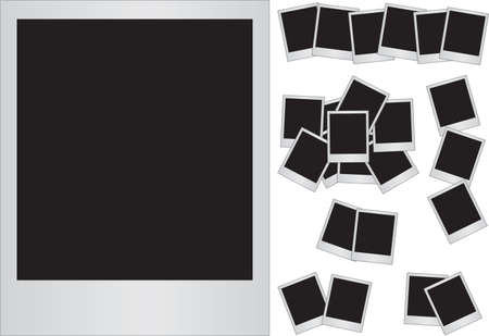 Set of photo frames illustrated on white backgroundのイラスト素材