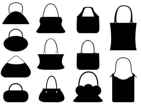 Set of female purses illustrated on whiteのイラスト素材