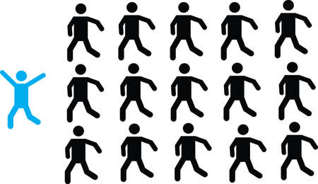 Successful people in front of all on white backgroundのイラスト素材