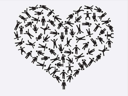 People pictogram heart illustrationのイラスト素材