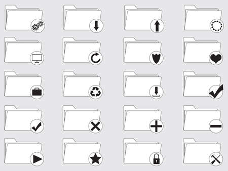 Set of folder icons illustrationのイラスト素材
