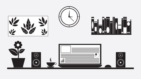 Flat design illustration of modern officeのイラスト素材