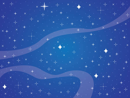 Blue sky full with shiny stars background illustrationのイラスト素材