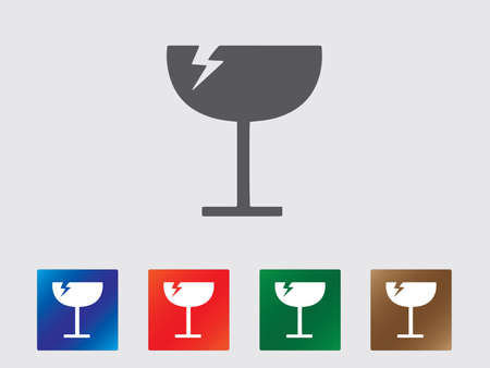Fragile cargo icon collectionのイラスト素材