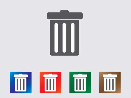 Garbage bin icon collectionのイラスト素材