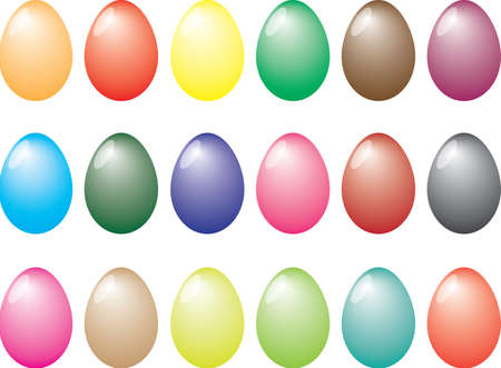 Easter eggs illustrated on whiteのイラスト素材