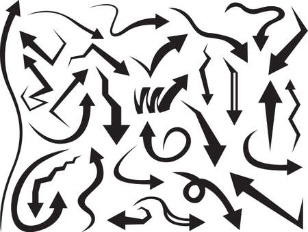 Set of arrows illustrated on whiteのイラスト素材