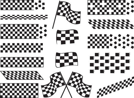 Race flags isolated on white backgroundのイラスト素材