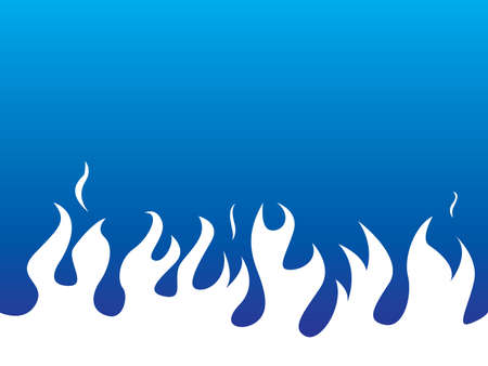 Simple white flames on blue backgroundのイラスト素材
