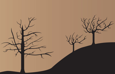Sad dark dead trees backgroundのイラスト素材