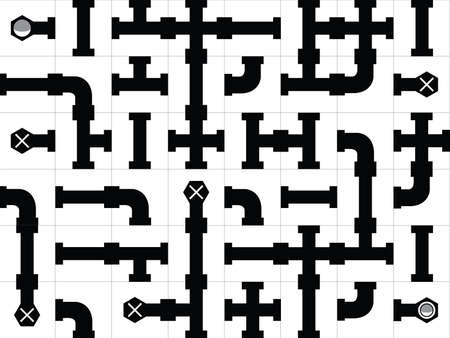 Pipe puzzle game illustrated on whiteのイラスト素材