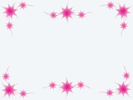 Simple pink floral frame illustrationのイラスト素材