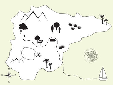 Old treasure map leading to goldのイラスト素材