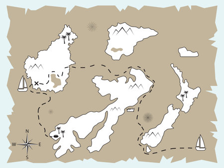 Old treasure map leading to goldのイラスト素材