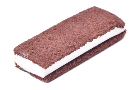 Ice Cream sandwich isolated on whiteの写真素材