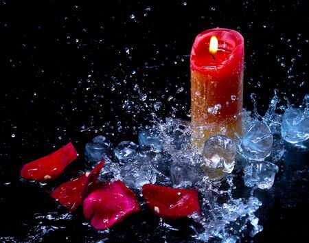 Ice and flameの写真素材