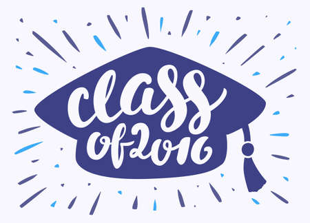 Class of 2016.  Illustration for graduation ceremony.のイラスト素材