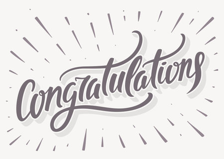 Congratulations card. Hand lettering. Vector hand drawn illustration.のイラスト素材