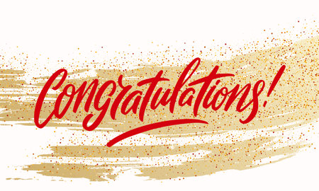 Congratulations card. Hand lettering