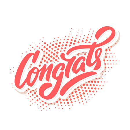 Congrats card. Hand letteringの写真素材