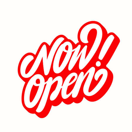 Now open sign.の写真素材