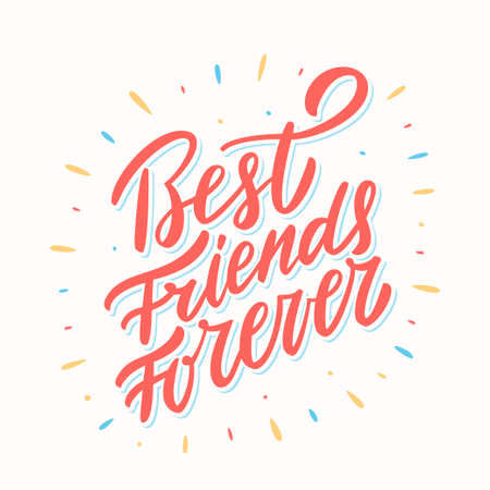 Best Friends Forever. Hand lettering. Vector hand drawn illustration.のイラスト素材