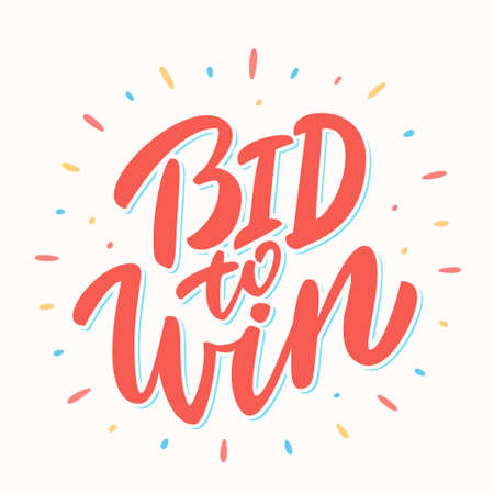 Bid to win banner. Vector lettering.の写真素材
