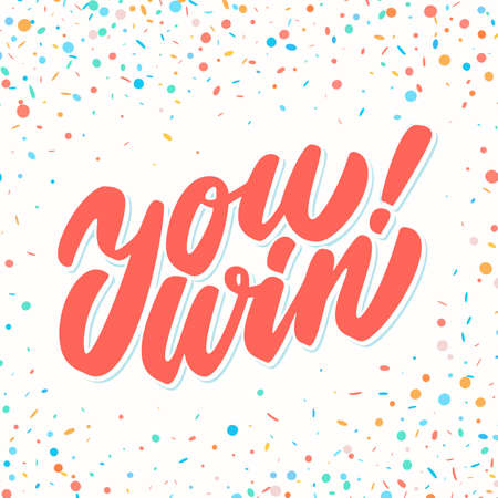You Win. Lettering. Vector hand drawn illustration.のイラスト素材