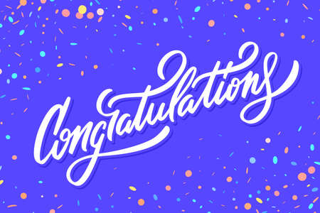 Congratulations. Greeting card. Vector lettering.のイラスト素材