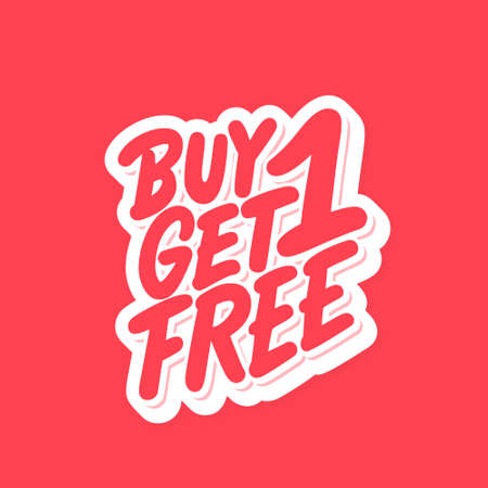 Buy one get one free. Vector lettering.のイラスト素材