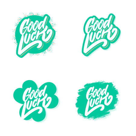 Good luck. Farewell icons set. Vector lettering.のイラスト素材