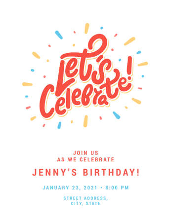 Lets celebrate. Vector lettering.のイラスト素材