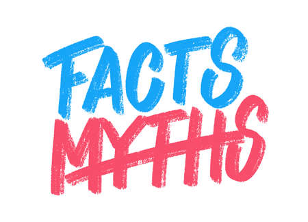 Myths and facts. Concept illustration.のイラスト素材