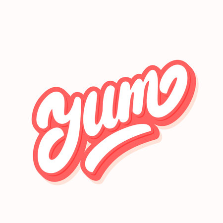 Yum. Yummy word lettering.のイラスト素材