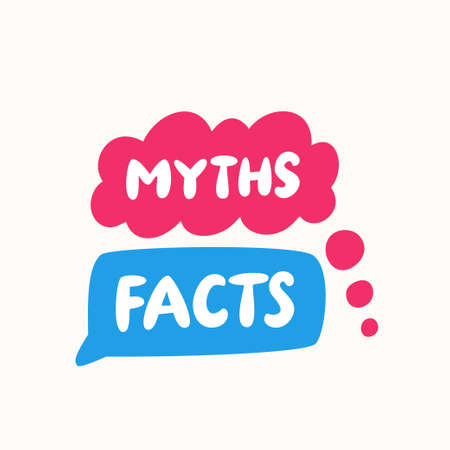 Myths and facts. Concept illustration.のイラスト素材