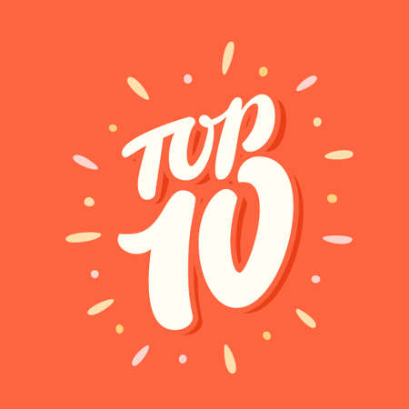 Top 10. Vector icon. Hand-drawn vector illustration.のイラスト素材