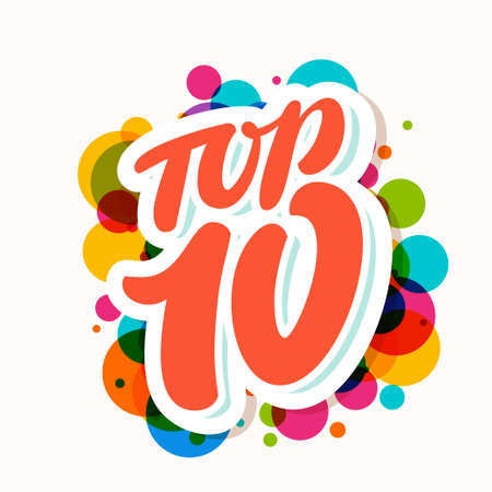 Top 10. Vector icon. Hand-drawn vector illustration.の写真素材